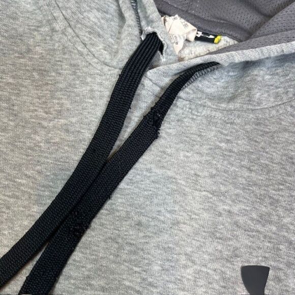 Under Armour Cold Gear Gray Hoodie Lightweight Contrast Surge Stitch Medium - Picture 3 of 9